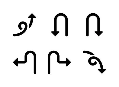 Simple Set of Arrows Related Vector Solid Icons Stock Illustration