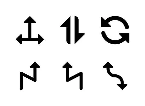 Simple Set of Arrows Related Vector Solid Icons Stock Illustration