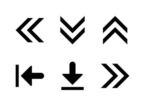 Simple Set of Arrows Related Vector Solid Icons Stock Illustration