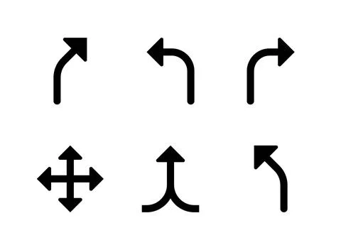 Simple Set of Arrows Related Vector Solid Icons Stock Illustration