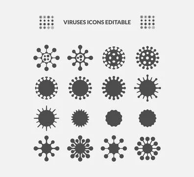 Simple Set of Bacteria, and Viruses related vector glyph icon. Contains suc.. Stock Illustration