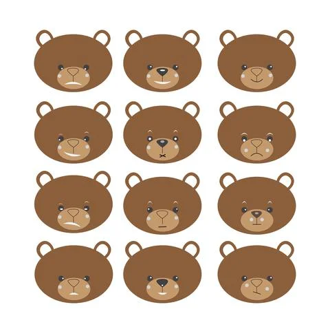 Simple set of bear vector lines icon Illustrazione stock