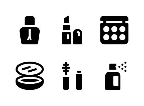 Simple Set of Beauty Related Vector Solid Icons Stock Illustration
