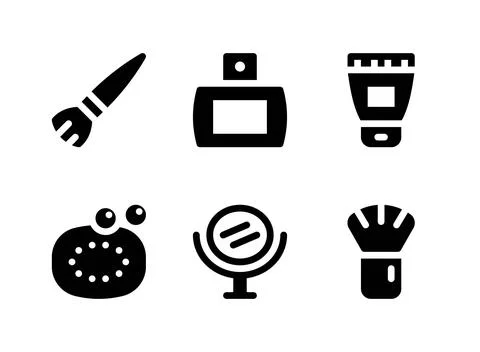Simple Set of Beauty Related Vector Solid Icons Stock Illustration