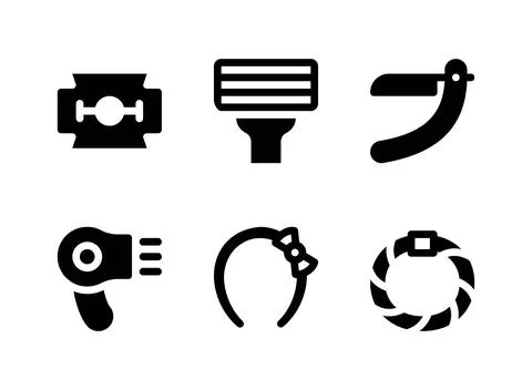 Simple Set of Beauty Related Vector Solid Icons Stock Illustration