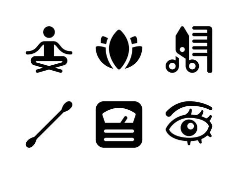 Simple Set of Beauty Related Vector Solid Icons Stock Illustration