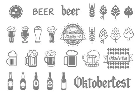 Simple set of beer related vector icons for your design Stock Illustration
