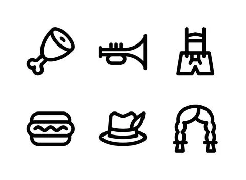 Simple Set of Beer Related Vector Line Icons Stock Illustration