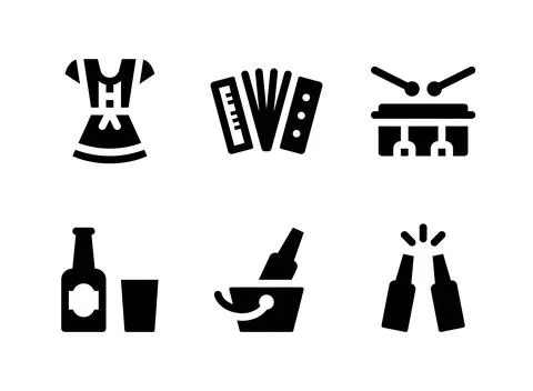Simple Set of Beer Related Vector Solid Icons Stock Illustration