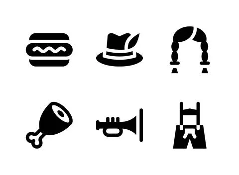 Simple Set of Beer Related Vector Solid Icons Stock Illustration