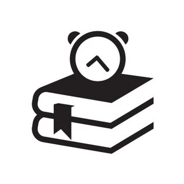 Simple set of books and clock icon Stock Illustration