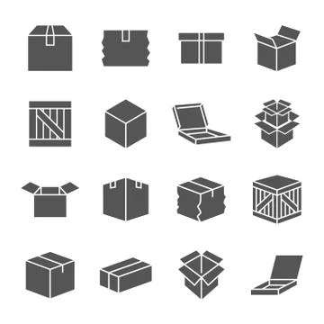 Simple set of box and crates related vector icons for your design. EPS 10 스톡 일러스트