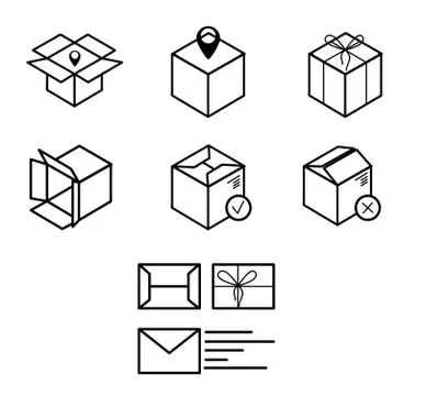 Simple set of box icon. Vector logistic illustration or icon Stock Illustration