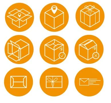 Simple set of box icon. Vector logistic illustration or icon Stock Illustration