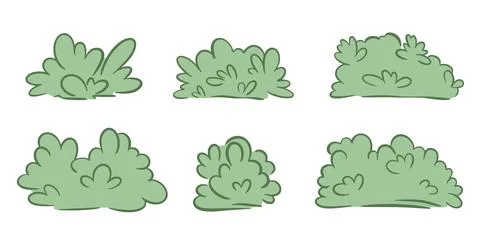 Simple set of bushes vector graphics 스톡 일러스트