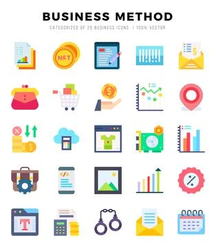 Simple Set of Business Method Related Vector Flat Icons. イラスト素材