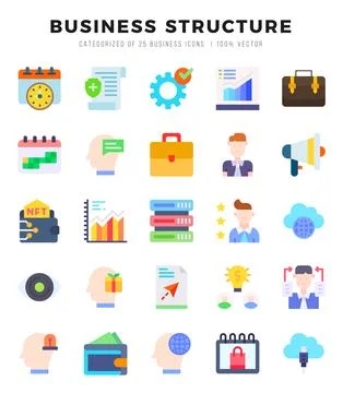 Simple Set of Business Structure Related Vector Flat Icons. Stock-Illustration