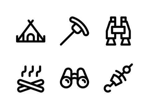 Simple Set of Camping Related Vector Line Icons Stock Illustration