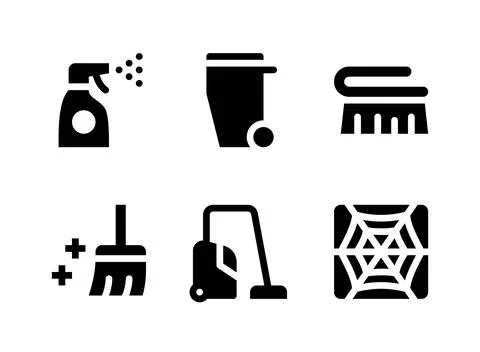 Simple Set of Cleaning Related Vector Solid Icons Stock Illustration