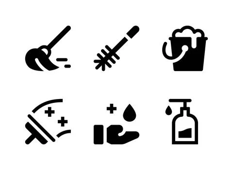 Simple Set of Cleaning Related Vector Solid Icons Stock Illustration