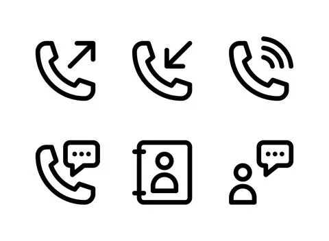 Simple Set of Communication Related Vector Line Icons Stock Illustration