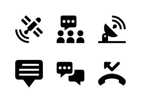 Simple Set of Communication Related Vector Solid Icons Stock Illustration