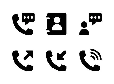 Simple Set of Communication Related Vector Solid Icons Stock Illustration