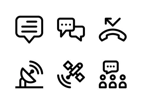 Simple Set of Communication Related Vector Line Icons Line Stock Illustration