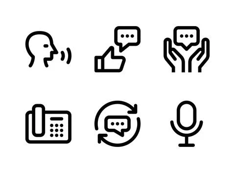 Simple Set of Communication Related Vector Line Icons Stock Illustration