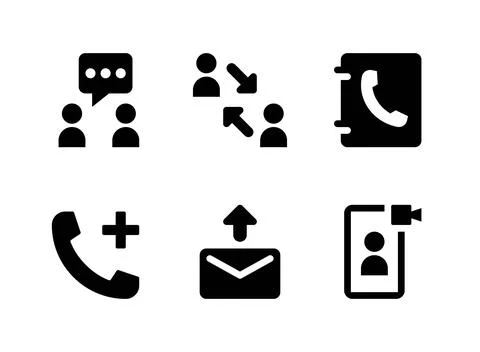 Simple Set of Communication Related Vector Solid Icons Stock Illustration