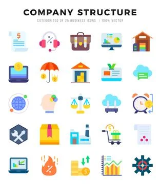 Simple Set of Company Structure Related Vector Flat Icons. Stock-Illustration
