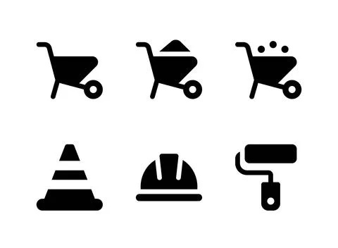 Simple Set of Construction Related Vector Solid Icons Stock Illustration