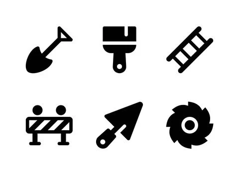 Simple Set of Construction Related Vector Solid Icons Stock Illustration