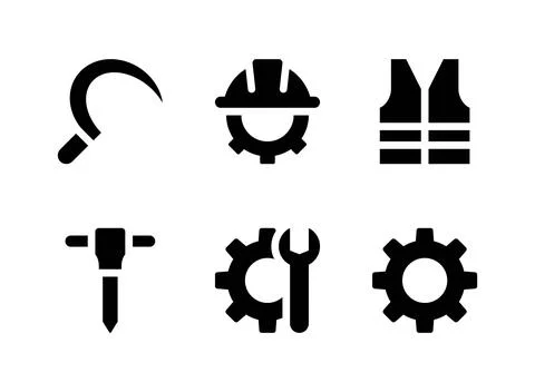 Simple Set of Construction Related Vector Solid Icons Stock Illustration