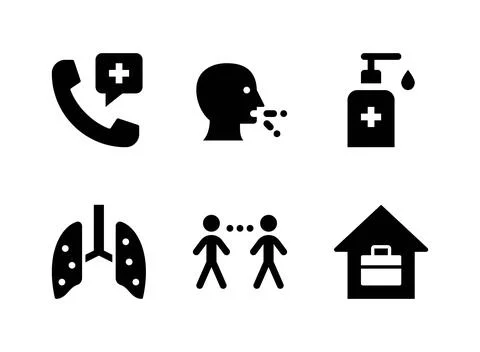 Simple Set of Coronavirus Related Vector Solid Icons Stock Illustration