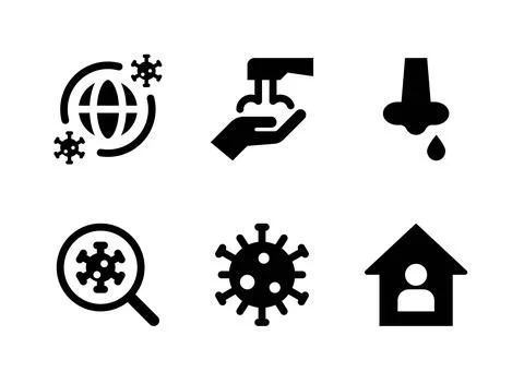 Simple Set of Coronavirus Related Vector Solid Icons Stock Illustration