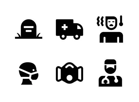 Simple Set of Coronavirus Related Vector Solid Icons Stock Illustration