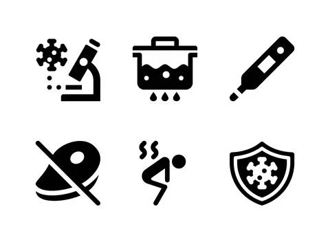 Simple Set of Coronavirus Related Vector Solid Icons Stock Illustration