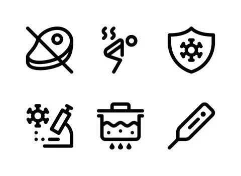 Simple Set of Coronavirus Related Vector Line Icons Stock Illustration