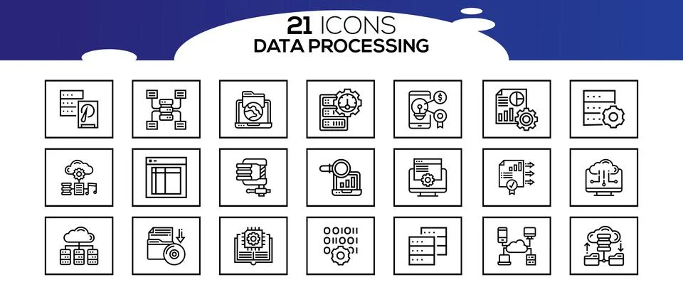 Simple Set of Data Analysis Related Vector Line Icons. イラスト素材