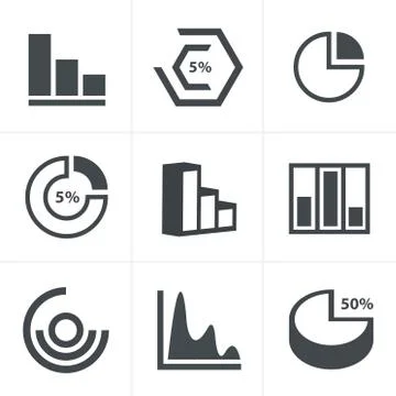 Simple set of diagram and graphs related vector icons for your design. Stock Illustration