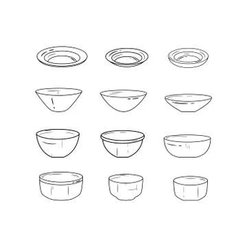 Simple set of dish icons. Black and white plate icon set. Stock Illustration