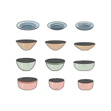 Simple set of dish icons. Vector illustration. Plate icon set. 库存插图