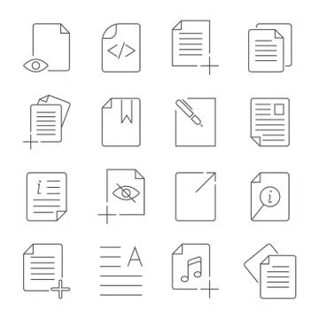 Simple Set of Document Flow Management Vector Line Icons. Contains such Icons Illustrazione stock