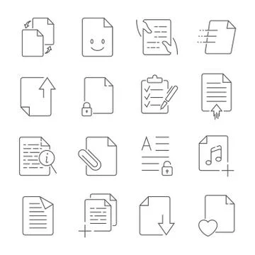 Simple Set of Document Flow Management Vector Line Icons. Stock-Illustration