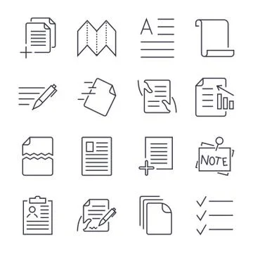 Simple Set of Document Icons. Contains such Icons as Batch Processing, Legal  스톡 일러스트