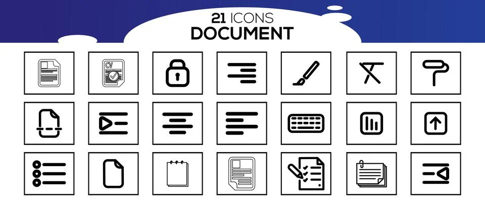 Simple Set of Document Line Icon. 스톡 일러스트