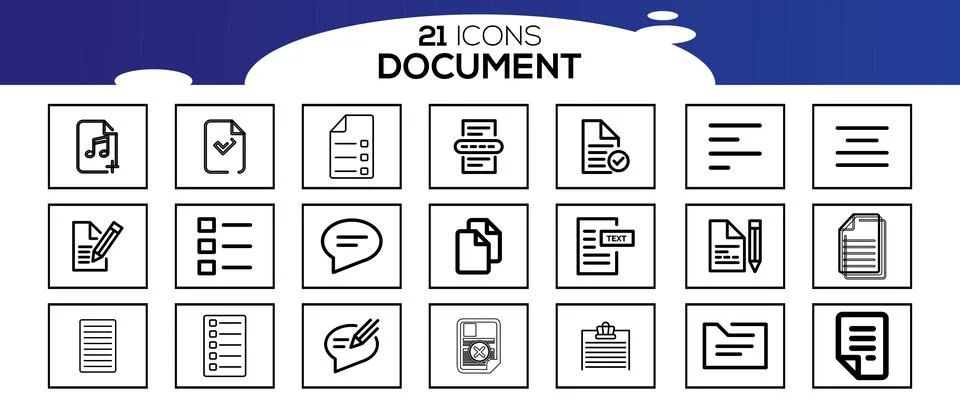 Simple Set of Document Line Icon. 스톡 일러스트