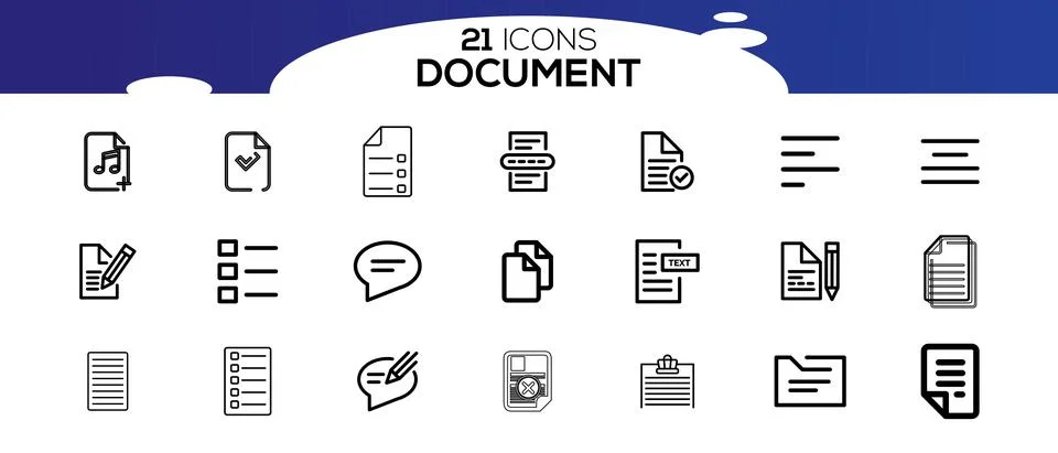 Simple Set of Document Line Icon. 스톡 일러스트