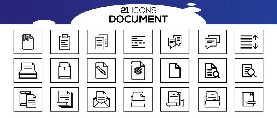 Simple Set of Document Line Icon. 스톡 일러스트